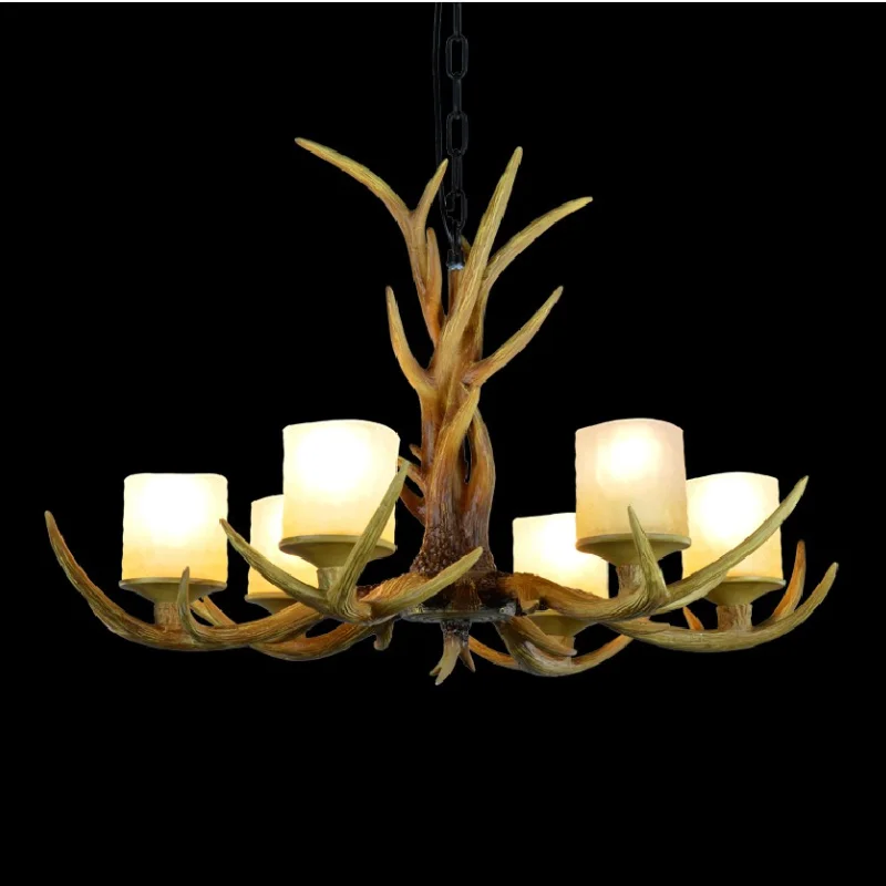 Европейская страна 6 головок американская ретро-люстра искусственная смола