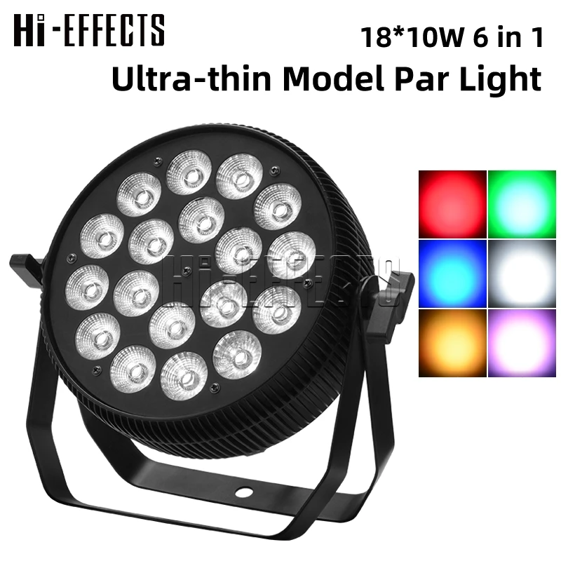 

18*18W Par Can Light for Wedding RGBWA+UV Flat Dj Par Light Stage Effect 6in1 High Power Stage Light for Party Disco Light DMX