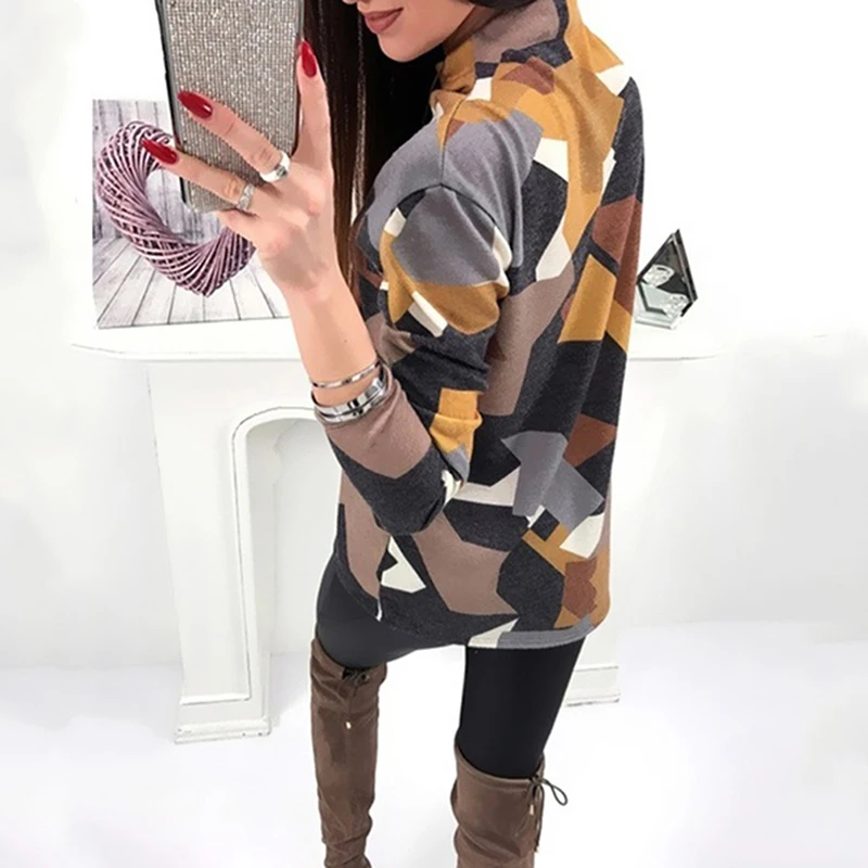 Модная свободная футболка в стиле Харадзюку с цветными блоками женские осенние