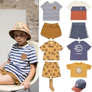 Wyn, новые летние детские футболки для мальчиков, футболки с коротким рукавом и принтом в виде солнца, детские модные хлопковые топы, одежда