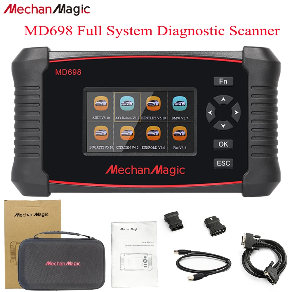 MechanMagic MD698 OBD2 автомобильный сканер диагностический инструмент полная система с ABS