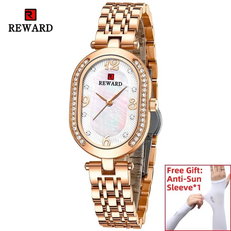 

Hot Reward Women Watches Simple Luxury Quartz Wristwatch Stainless Steel Strap Birthday Gift for Girl Wife Mother Friends