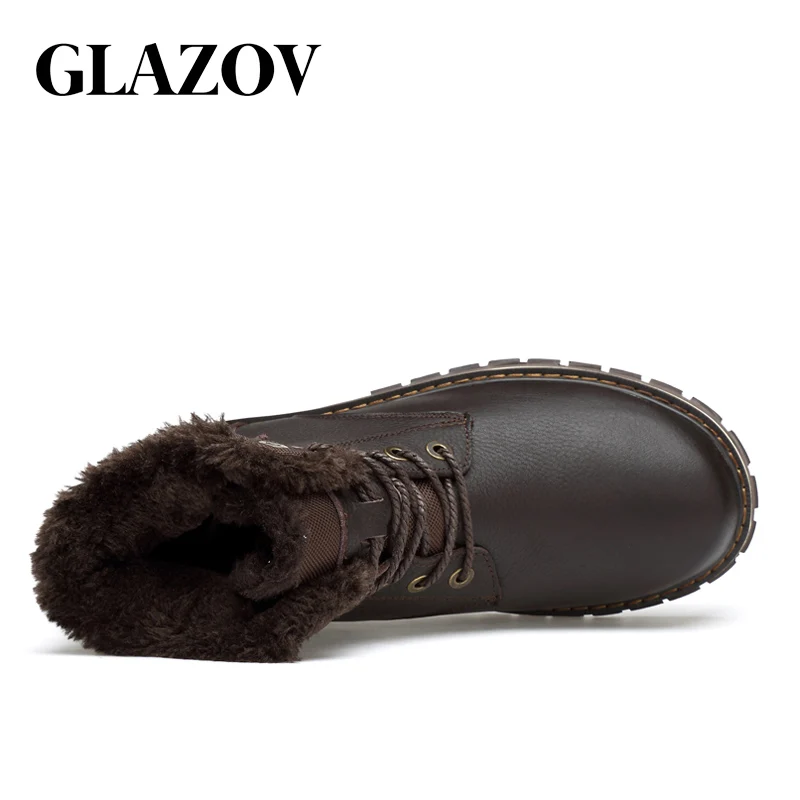 Мужские ботинки 2019 г. Теплые зимние мужские ботильоны на меху обувь из