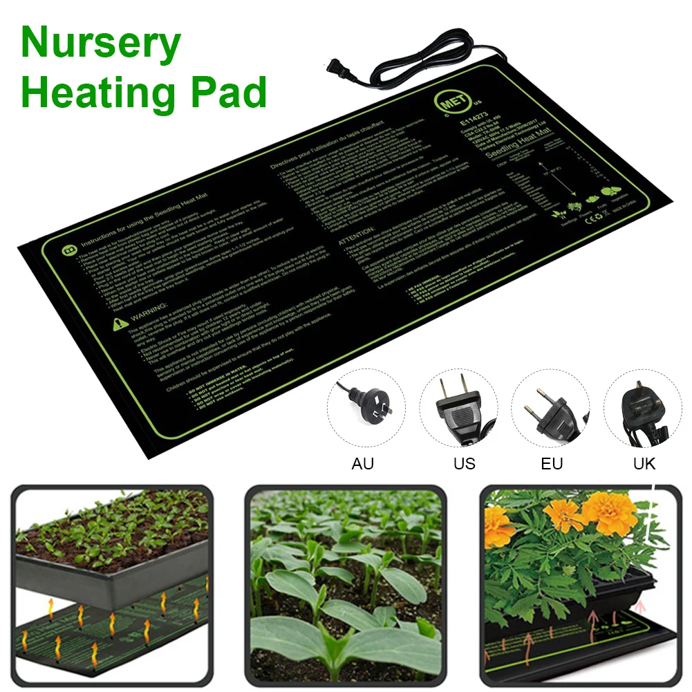 

Seedling Heat Mat Waterproof PVC Warm Hydroponic Heating Pad for Indoor Plants Greenhouses 10" x 20" Mat