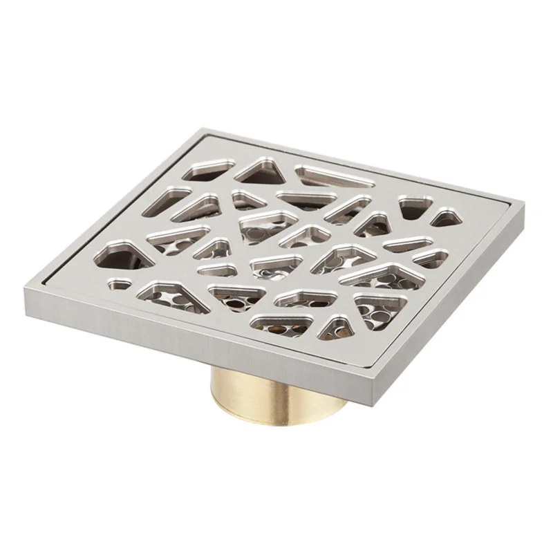 Bathroom Square Shower Drain Stainless Steel Floor Drainer Trap Waste Grate Round Cover Hair Strainer