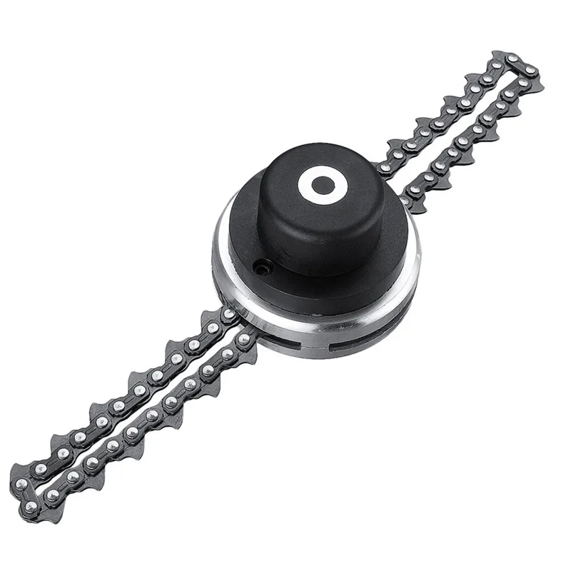 

Black Universal 65Mn Trimmer Head Coil Chain Brush Cutter Garden Grass Trimmer Head with Saw Chain Lawn Mower Parts Tools