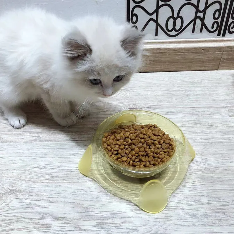 

The New Candy Color Transparent Crystal Pet Food Bowl Cute Dog Bowl Cat Bowl Large Capacity Anti-tipping Pet Feeder Pet Supplies