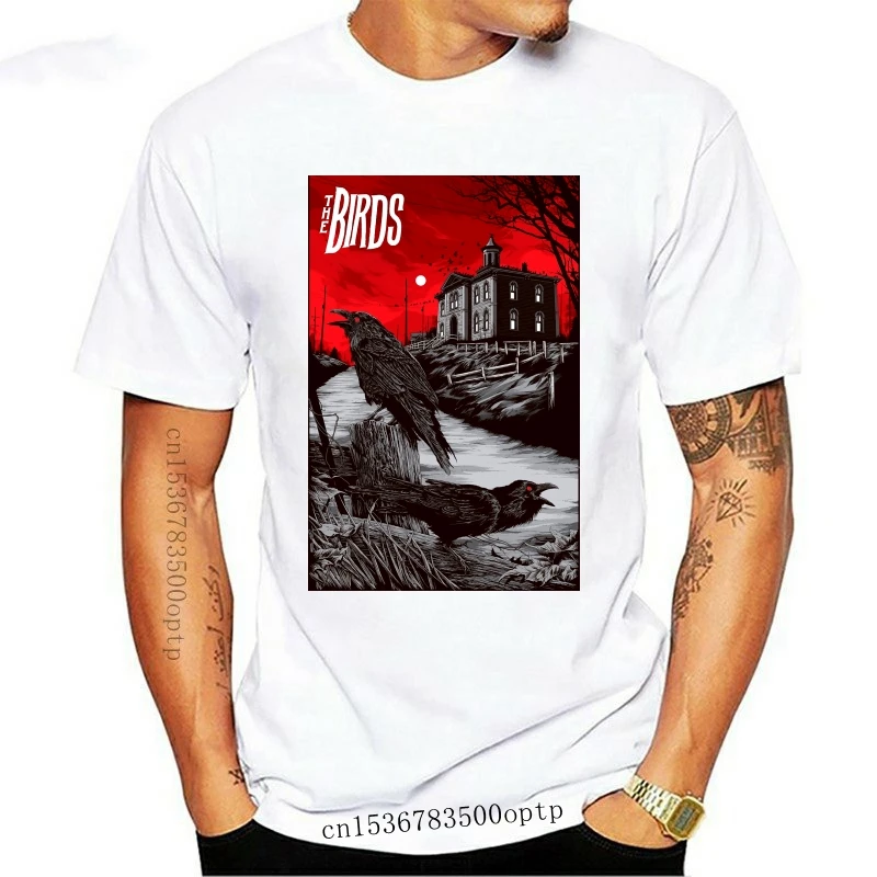 

Новинка, Мужская футболка с изображением фильма «птицы», модная футболка в стиле Харадзюку, крутая футболка с логотипом, футболки с круглым ...