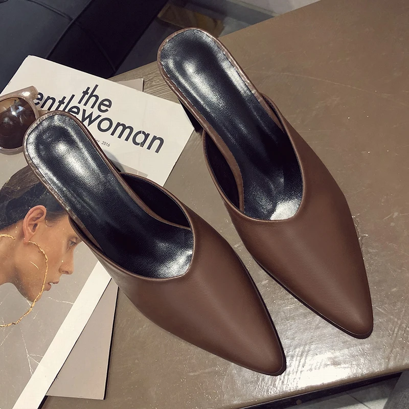 2021 Весенняя мода Женские туфли без пяток на высоких каблуках шлёпанцы для женщин