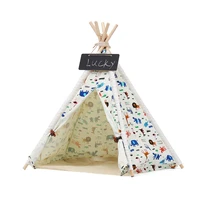 folding pet dog house kennels washable tent puppy cat bed indoor outdoor home playing teepee tipi dog supplies portable sml
