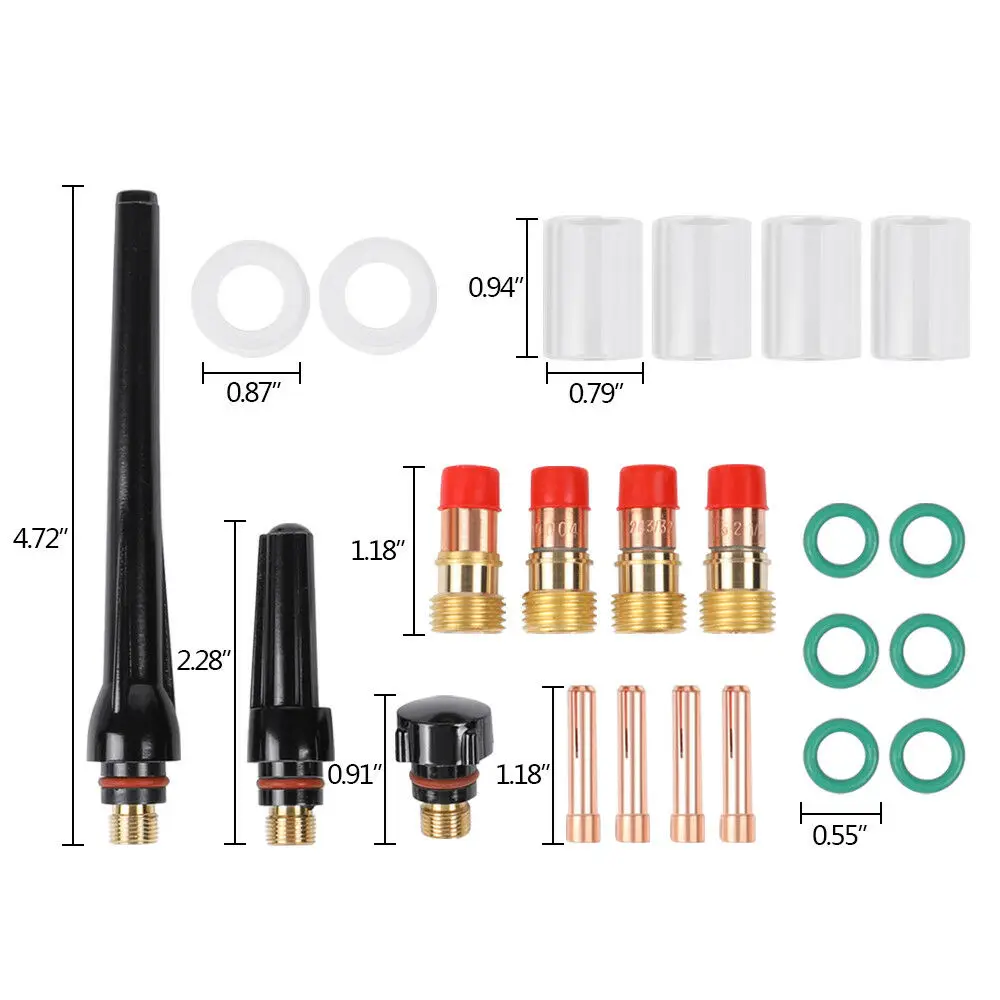Горячая 1 компл. TIG сварочный фонарь Stubby газовый объектив стекло чашки аксессуары