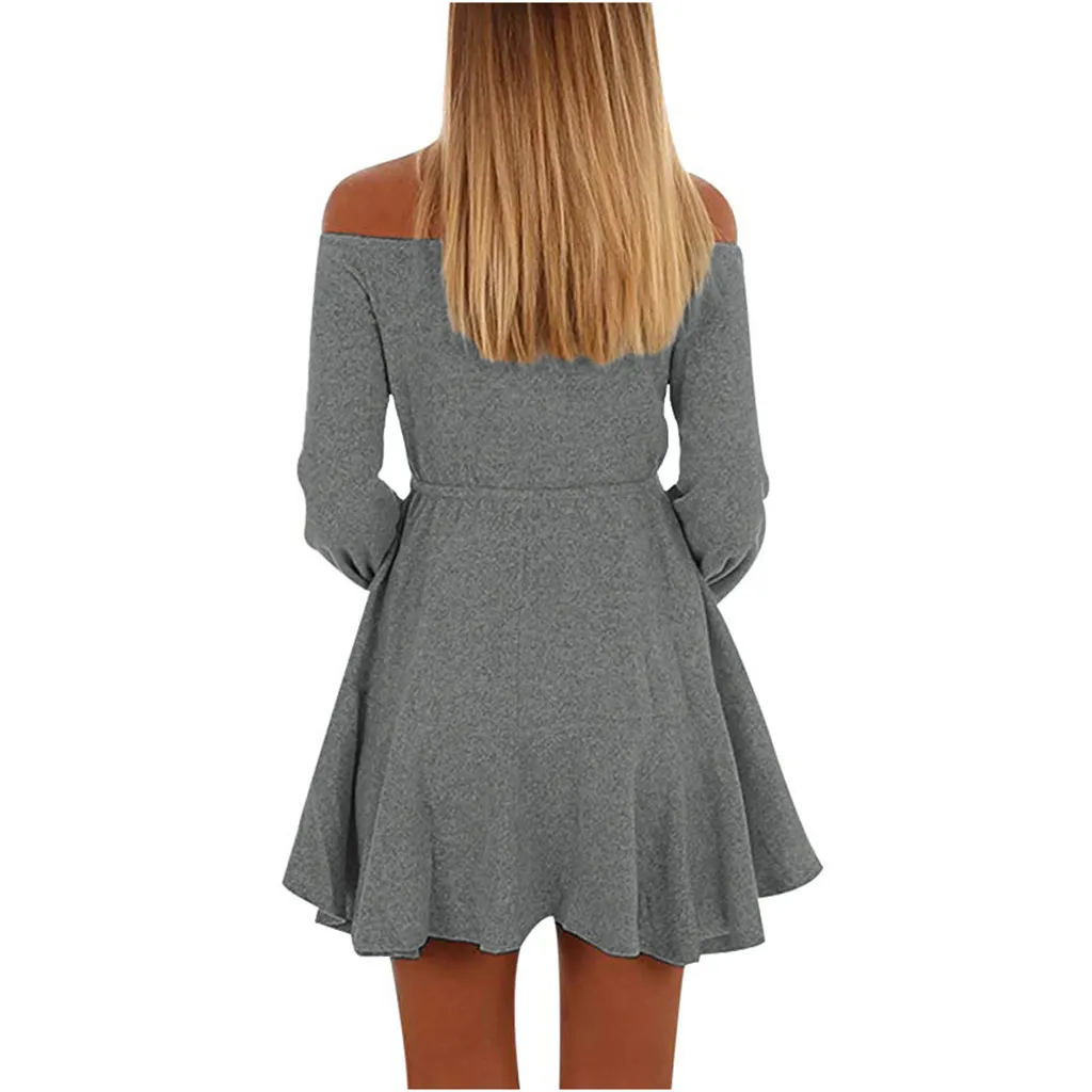 Осень зима 2020 женское модное милое однотонное мини платье А силуэта SAGACE с