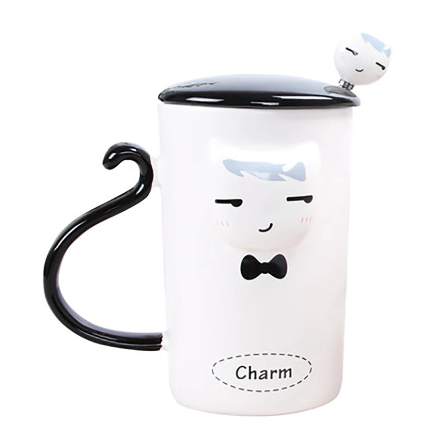 Винтажная многоразовая кружка в виде кошки крышка для кофейной чашки мраморные