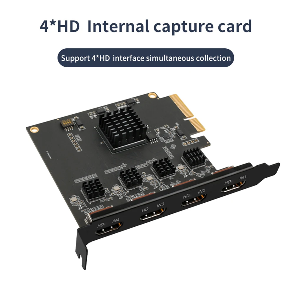 

ACASIS 4-канальная HDMI-совместимая карта видеозахвата PCI-E 1080p 20-дюймовая стандартная сетевая трансляция в реальном времени трансляция адаптер ч...