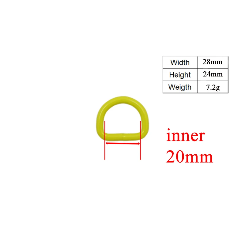 

100pcs/lot Metal Yellow D ring DIY for dog collar 20mm connection metal buckle DIY half ring belt buckle CDK20Y