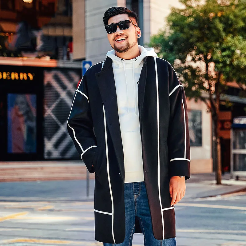 Свободный крой плюс размер XL 6XL мужская верхняя одежда мужской цветной блок