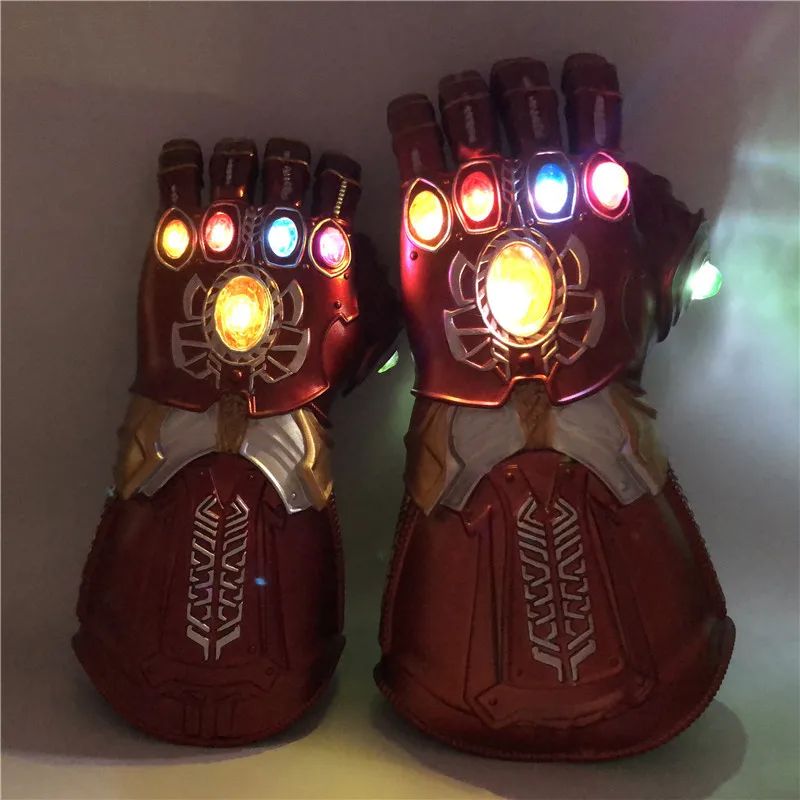 1: 1 светодиодный светильник Thanos Gauntlet Военные перчатки косплей Хэллоуин костюм реквизит Endgame 4 Quantum