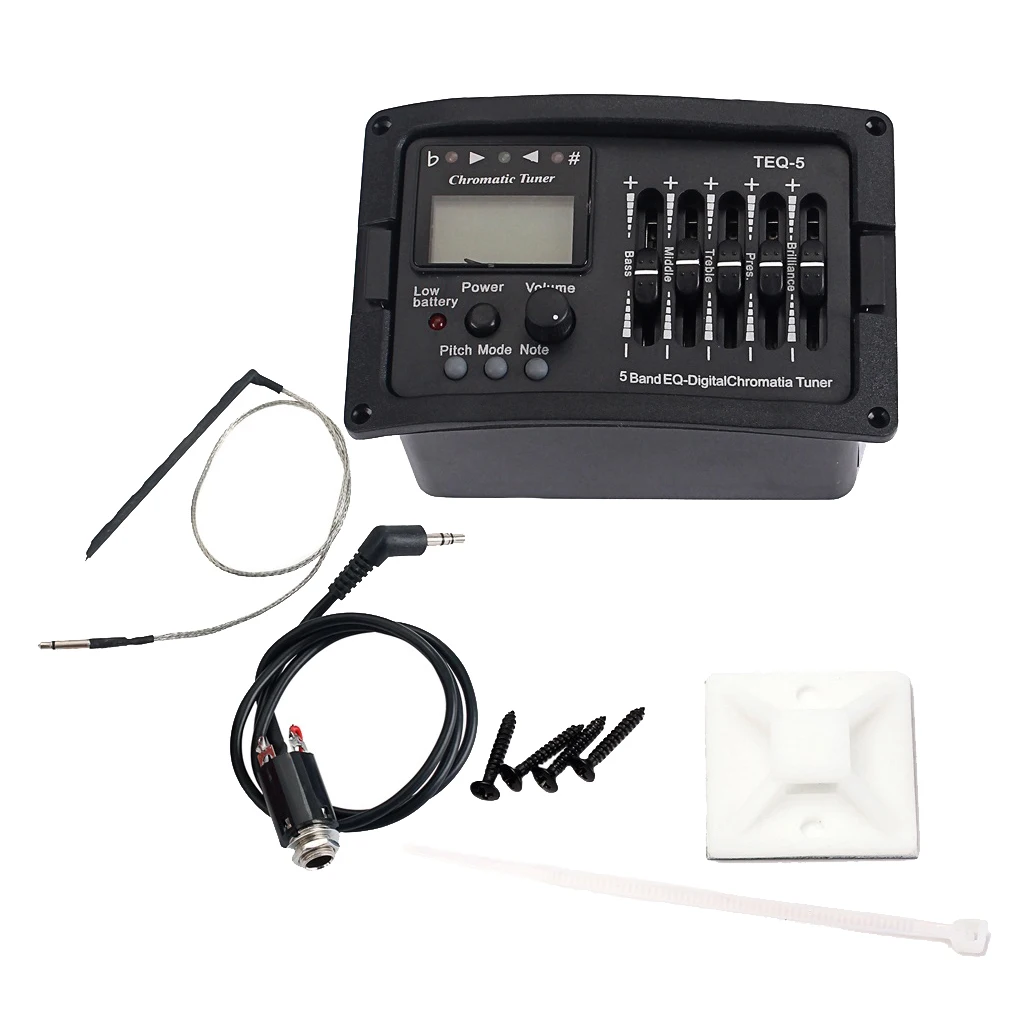 

Acoustic Guitar 5-Band EQ Equalizer Guitar Preamp Piezo Pickup Tuner 12dB