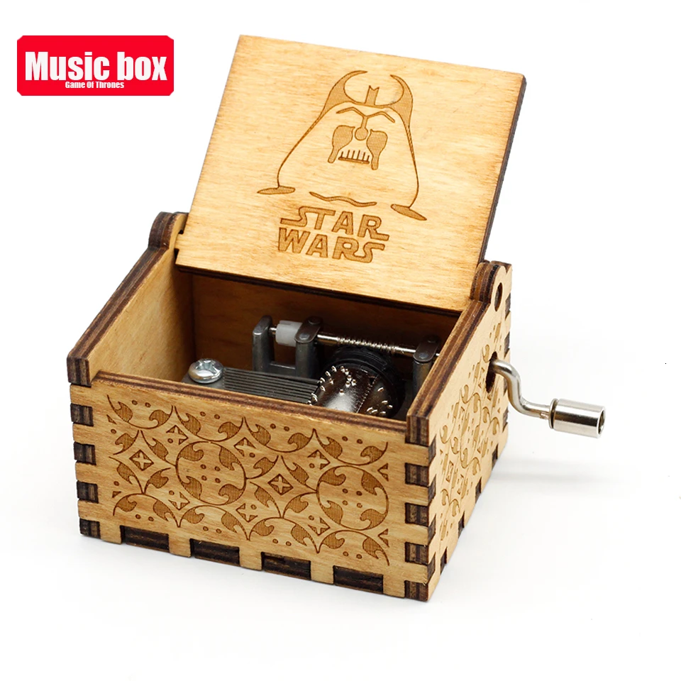Star War Горячая деревянная рукоятка королева музыкальная шкатулка богемная рапсодия тема игра трона дигимон королева Рождественский подарок - Цвет: Star War