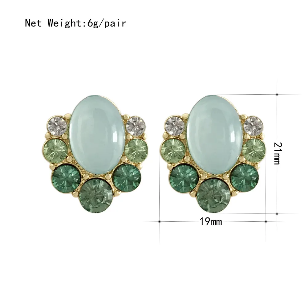 

Classic Green AAA Cubic Zirconia Stud Earrings Round Crystal Girl Ear Studs For Women Multicolor Fashion Jewelry brincos