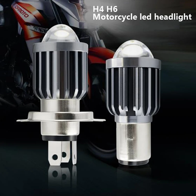 

1 шт. H4 H6 BA20D мотоциклетные светодиодные лампы фар CSP объектив для Moto 6000LM дальний/ближний свет аксессуары для скутера Противотуманные фары 6000K...
