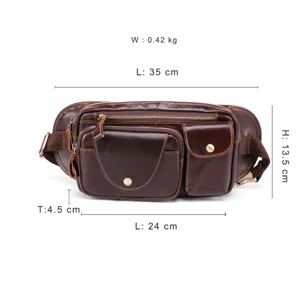 Мужская нагрудная сумка JOGUJOS из натуральной кожи сумочка слинг через плечо в