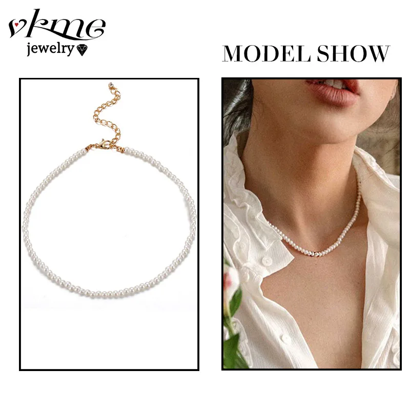 VKME богемное золотое ожерелье для женщин многослойное модное колье с жемчужными