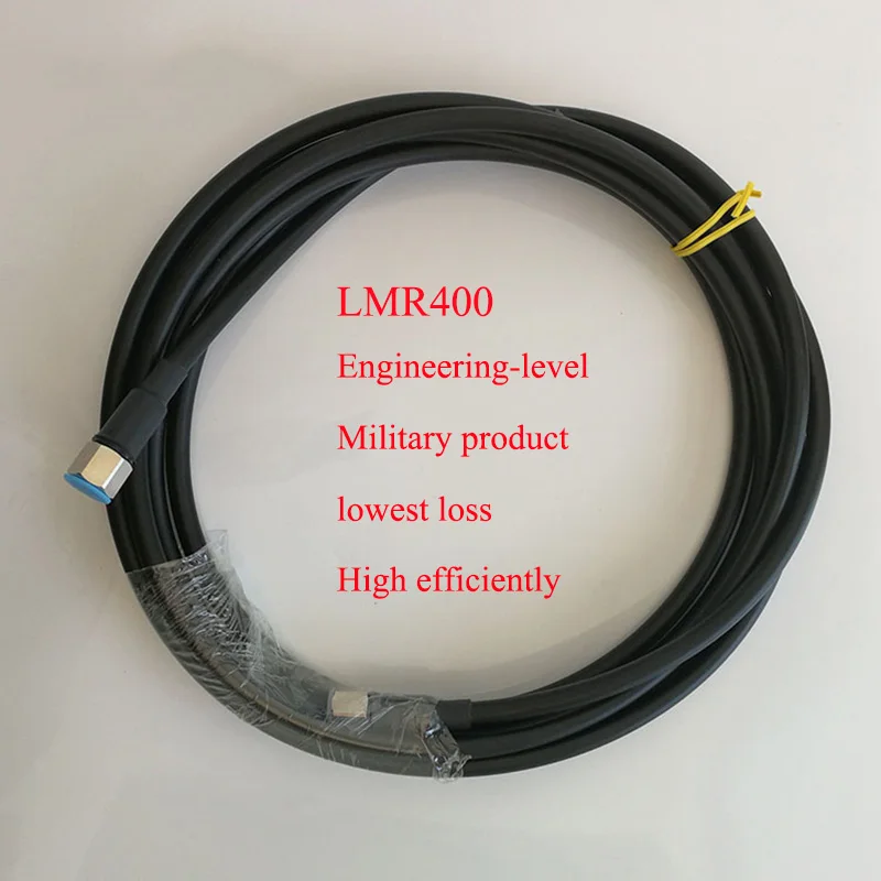 2pcs/lot 5 Meters LMR400 cable RF coaxial N male plug to male extension cord adapter cable KSR LMR400 military quality