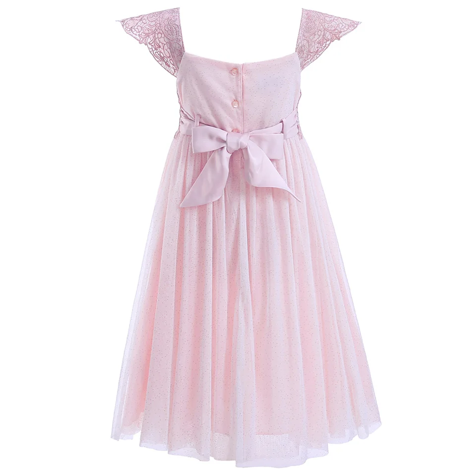 Pettigirl Children Kids Girls Summer Vintage Floral Party Birthday Princess Lace Dresses Fashion Clothes Age 2 3 4 56 7 8 10Year | Детская