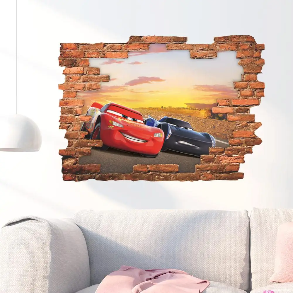 Дисней мультфильм фильм 3D Автомобили Молния Маккуин DIY стикер стены для детской