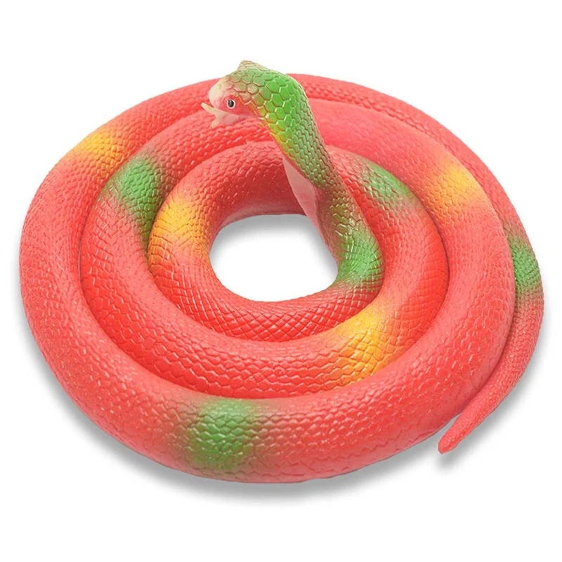 

53 Inch Realistic Simulation Rubber Soft Snake Prank Joke Funny Toy Garden Halloween Party Props to Scare Birds