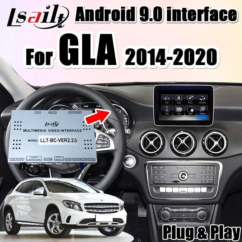 Видеоинтерфейс Lsailt CarPlay и Android для Mercedes Benz GLA NTG5.0 5.4 с GPS навигацией YouTube Netflix Auto|GPS