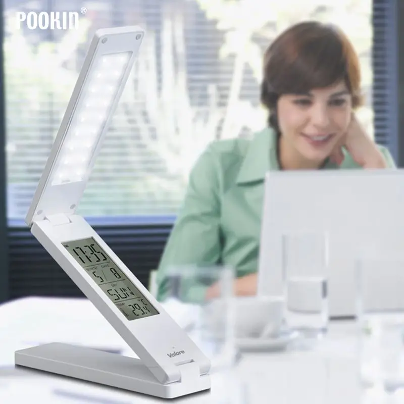 Скидка Настольная лампа с вечным календарем, перезаряжаемая через USB, затемняемый Светодиодный светильник для чтения с будильником Pаспродажа Настольная лампа с вечным календарем, перезаряжаемая через USB, затемняемый Светодиодный светильник для чтения с будильником