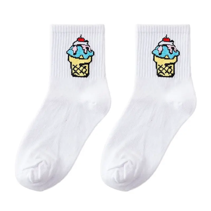 Женские хлопковые длинные носки для скейтборда в стиле хип хоп с забавным