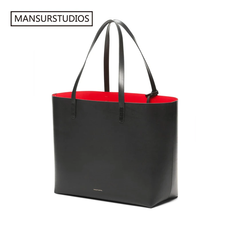 MANSURSTUDIOS женская кожаная сумка-тоут Mansur Женская пляжная сумка из натуральной кожи