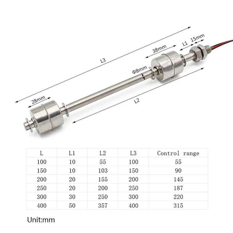 

10W 50W Water Level Sensor Float Switch Tank Liquid Double Ball Float Switch Tank Pool Flow Sensors Control Pump water level