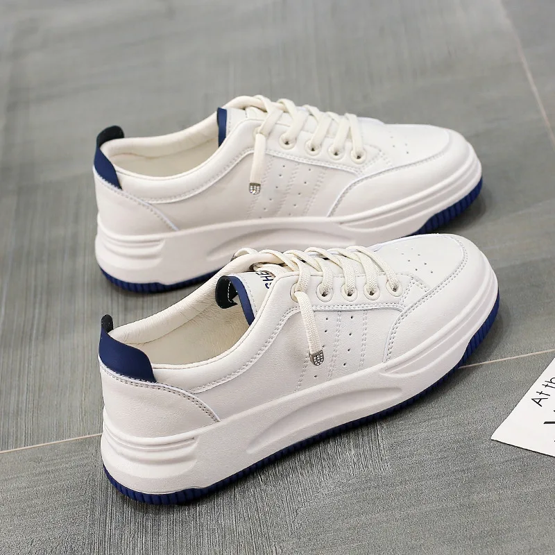 Корейский все-матч женская обувь дышащая из искусственной кожи Обувь на плоской