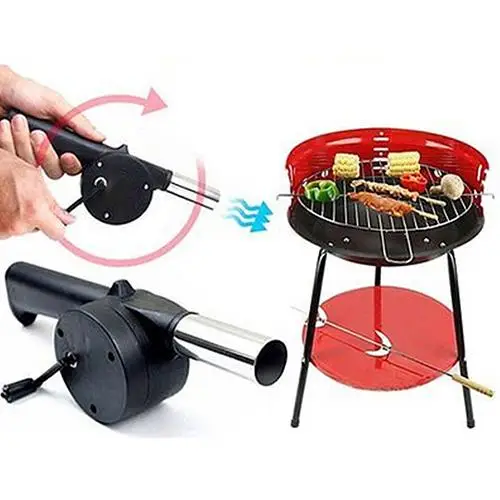 

Hand Crank BBQ Fan Air Blower Powered for Home Outdoor Picnic Camping Cooking BBQ Fan Hand Crank Air Blower Barbecue Tools