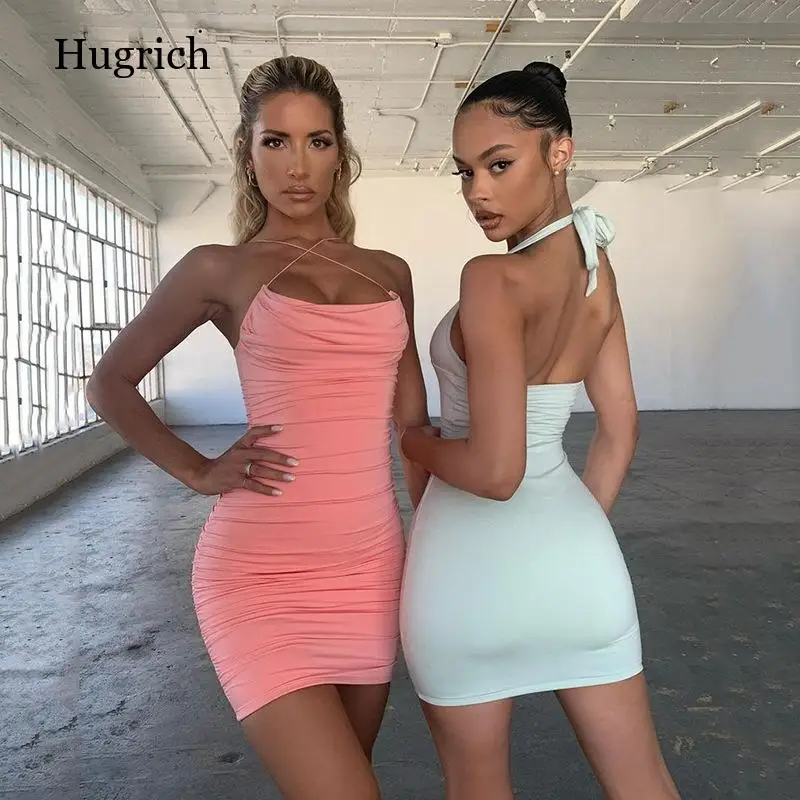 

Sexy Ruched Bodycon Mini Dress Women Summer New 2021 Streetwear Sleeveless Strapless Backless Party Tight Shorts Dresses