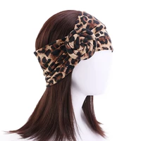 spring summer womens donut leopard headband new elastic wide headwear headgear yoga sweat band flower head band for women
