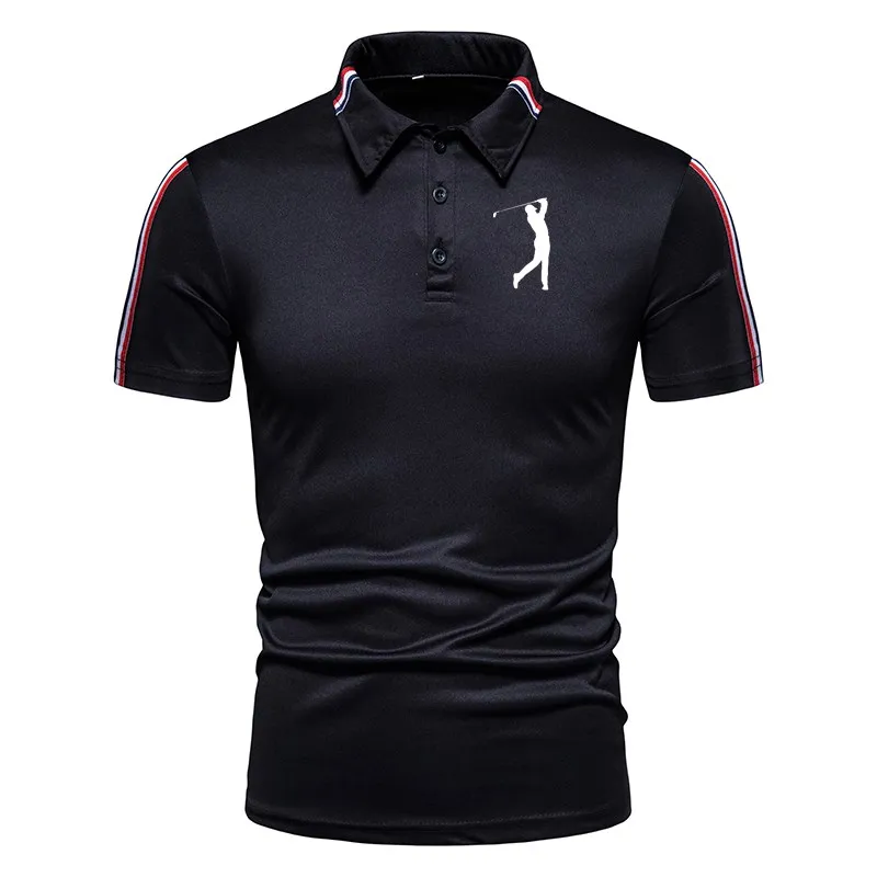 

2021 summer new men's short-sleeved polo shirt men's lapel fashion casual slim breathable solid color business men's polo shirt