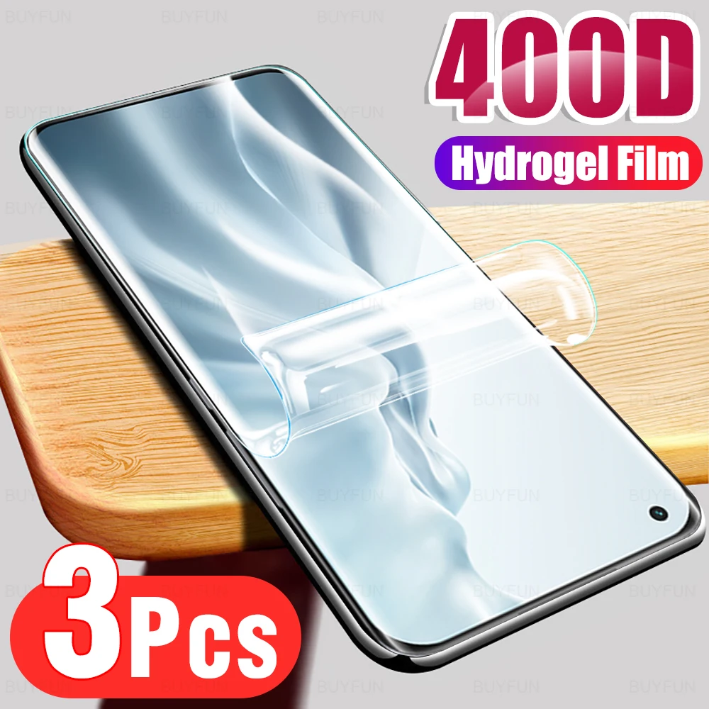 

3Pcs Hydrogel Film For Xiaomi Mi 11 10 Ultra 10T Pro Lite Full Screen Protector safety Protective Film Not Protective Glass