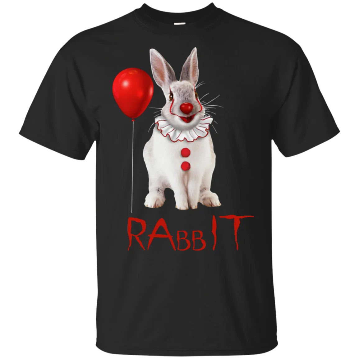 Футболка унисекс на Хэллоуин с кроликом IT Pennywise Stephen трехслойная черная модная