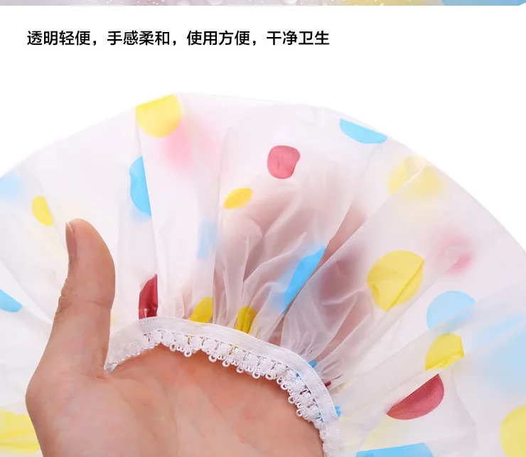 1 шт. Женская водонепроницаемая шапочка для душа в горошек|Шапочки душа| |