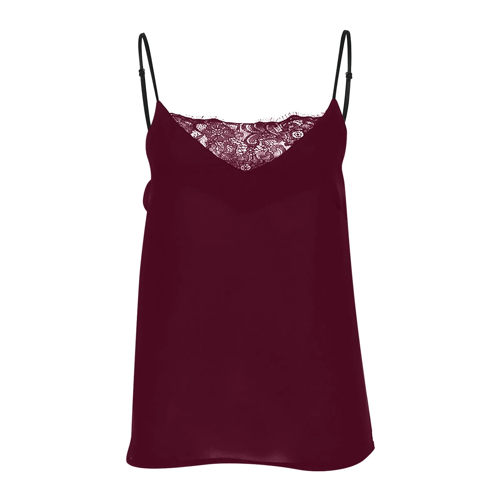 

Fashion Womens Casual Solid Blouse Vest With Lace Patchwork Sexy Vest Camisole Sleeveless Solid Tshirt Tops