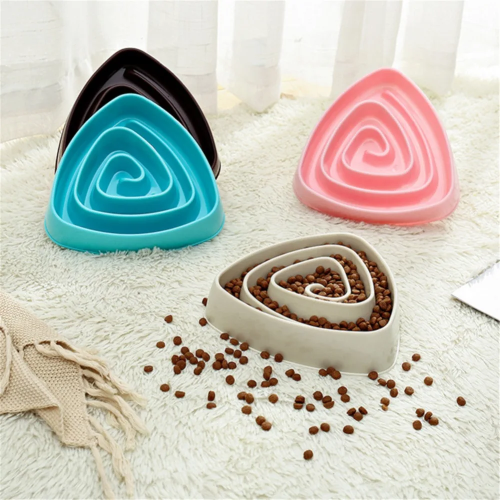 

Triangle Dog Slow Eating Training Bowl for Puppy Kitten Plastic Food Feeding Bowl Pet Avoid Choke Feeder Pet Dog Training Bowls