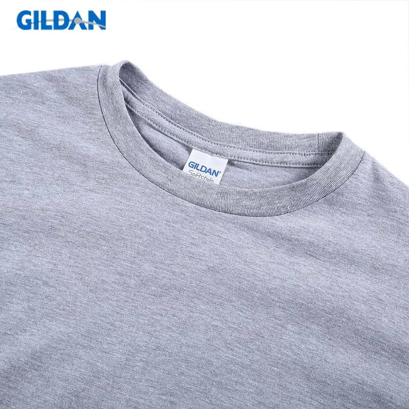 GILDAN Solid color T Shirt Mens Black And White 100% cotton T-shirts Summer Skateboard Tee Boy Skate Tshirt Tops European size images - 6