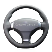 for peugeot 408 2013 car hand sewn steering wheel cover black artificial leather