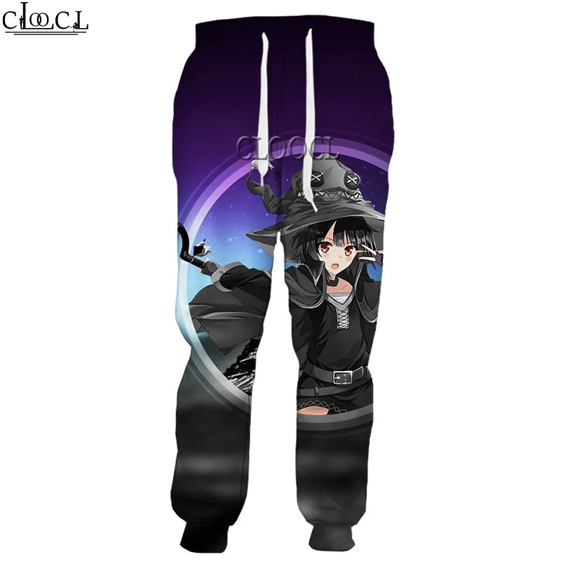 

Классические брюки HX с аниме-девушкой Megumin Konosuba, модные повседневные спортивные брюки унисекс с 3D принтом для мужчин и женщин, Прямая постав...