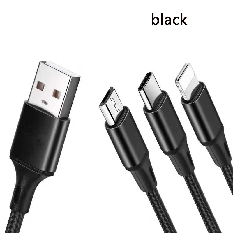 Sanzhiying 3 в 1 нейлоновый Плетеный зарядный кабель для телефона micro usb type c кабель для быстрой зарядки для samsung android зарядное устройство iphone шнур